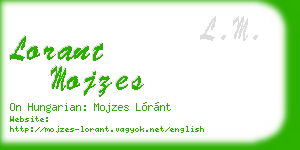 lorant mojzes business card