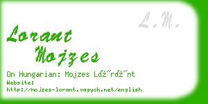 lorant mojzes business card